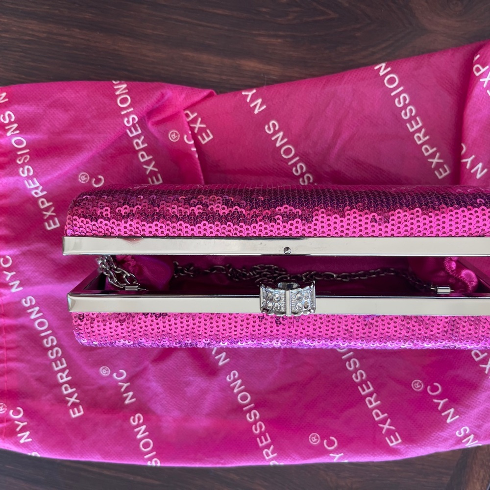 Pink Sequin Clutch by Ellian